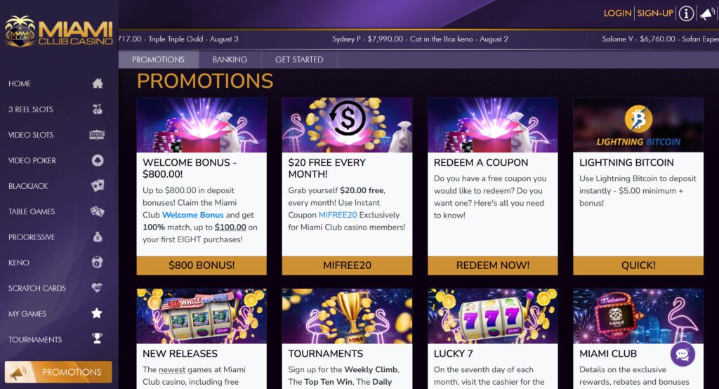 miami club casino promotions